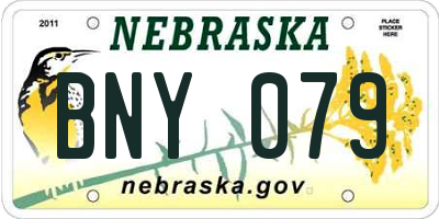 NE license plate BNY079