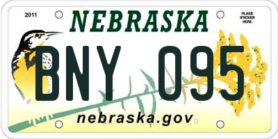 NE license plate BNY095