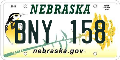 NE license plate BNY158