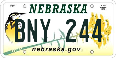 NE license plate BNY244