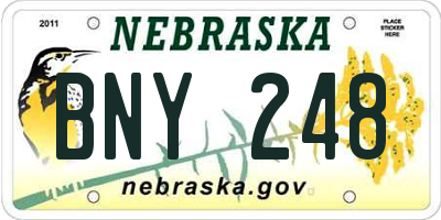 NE license plate BNY248