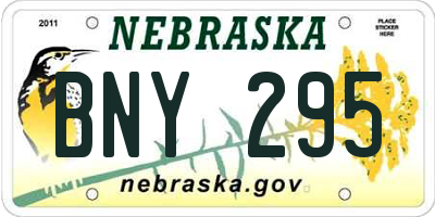 NE license plate BNY295