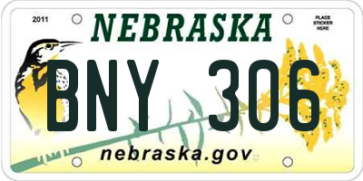 NE license plate BNY306