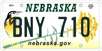 NE license plate BNY710