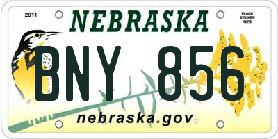 NE license plate BNY856