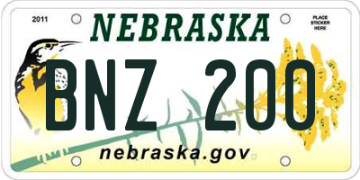 NE license plate BNZ200