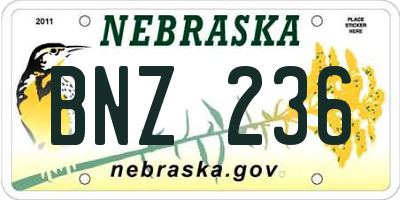 NE license plate BNZ236