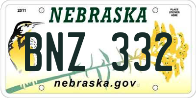 NE license plate BNZ332