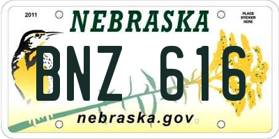 NE license plate BNZ616