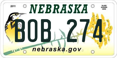 NE license plate BOB274