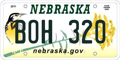 NE license plate BOH320
