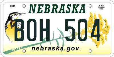 NE license plate BOH504