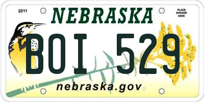 NE license plate BOI529