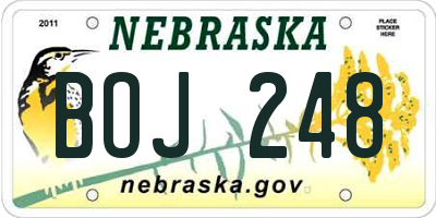 NE license plate BOJ248