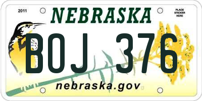 NE license plate BOJ376