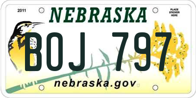 NE license plate BOJ797
