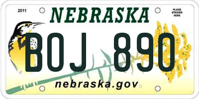 NE license plate BOJ890