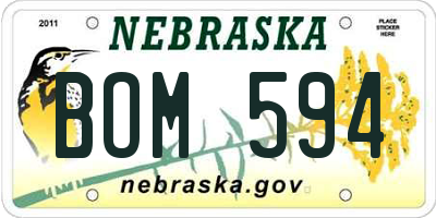 NE license plate BOM594