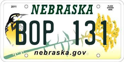 NE license plate BOP131