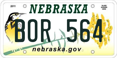 NE license plate BOR564