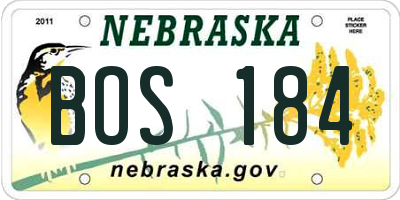 NE license plate BOS184