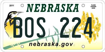 NE license plate BOS224