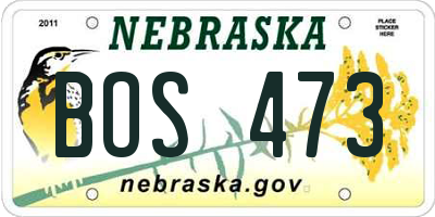 NE license plate BOS473