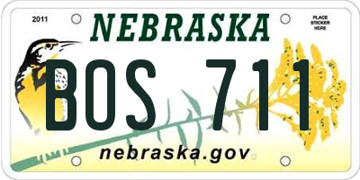 NE license plate BOS711
