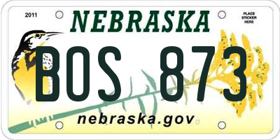 NE license plate BOS873