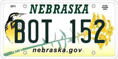 NE license plate BOT152