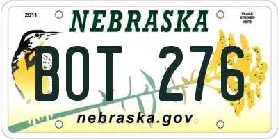 NE license plate BOT276