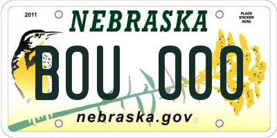 NE license plate BOU000