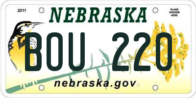 NE license plate BOU220