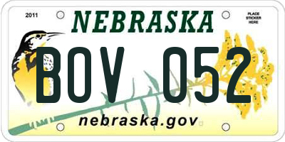 NE license plate BOV052