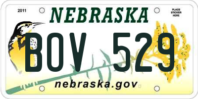 NE license plate BOV529