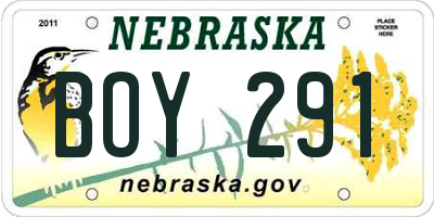 NE license plate BOY291