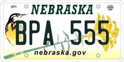 NE license plate BPA555