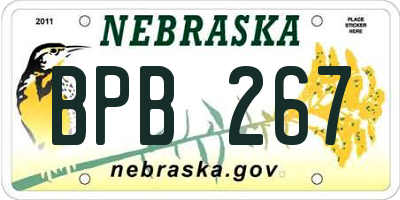 NE license plate BPB267