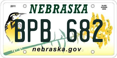 NE license plate BPB682