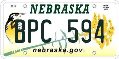 NE license plate BPC594