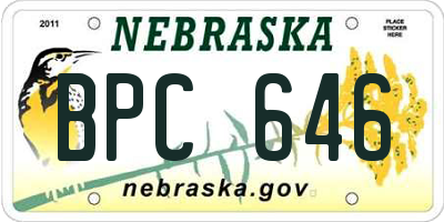NE license plate BPC646