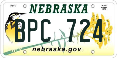 NE license plate BPC724
