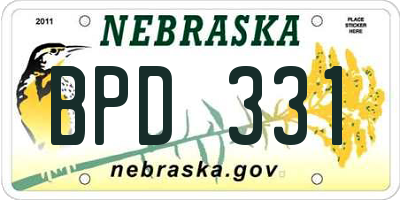 NE license plate BPD331