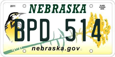 NE license plate BPD514