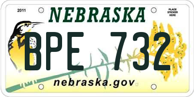 NE license plate BPE732