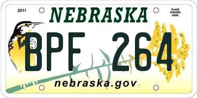 NE license plate BPF264