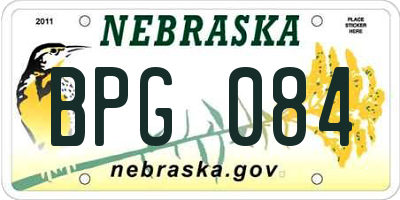 NE license plate BPG084