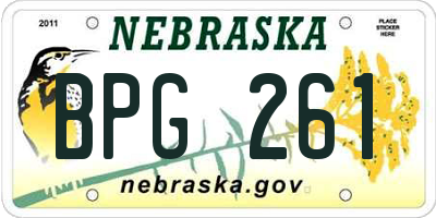 NE license plate BPG261