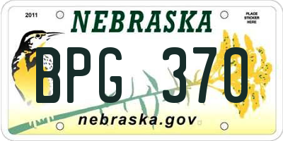 NE license plate BPG370