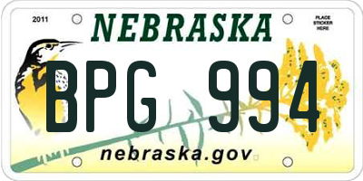 NE license plate BPG994